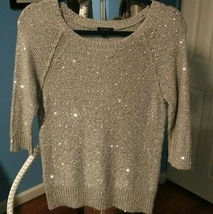 Ann Taylor sweater tunic sequins XS